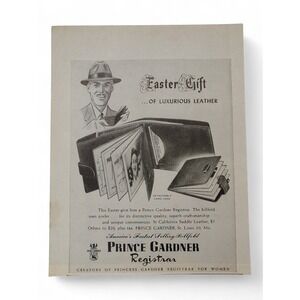 1946 Prince‎ Gardner Registrar Wallet Billfold Print Ad MCM Easter Vtg Americana